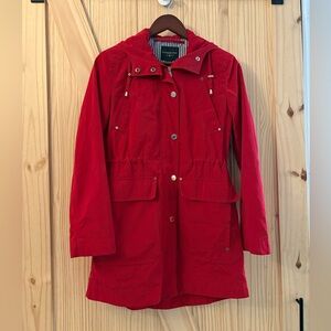 London Fog Red Hooded Utility Anorak